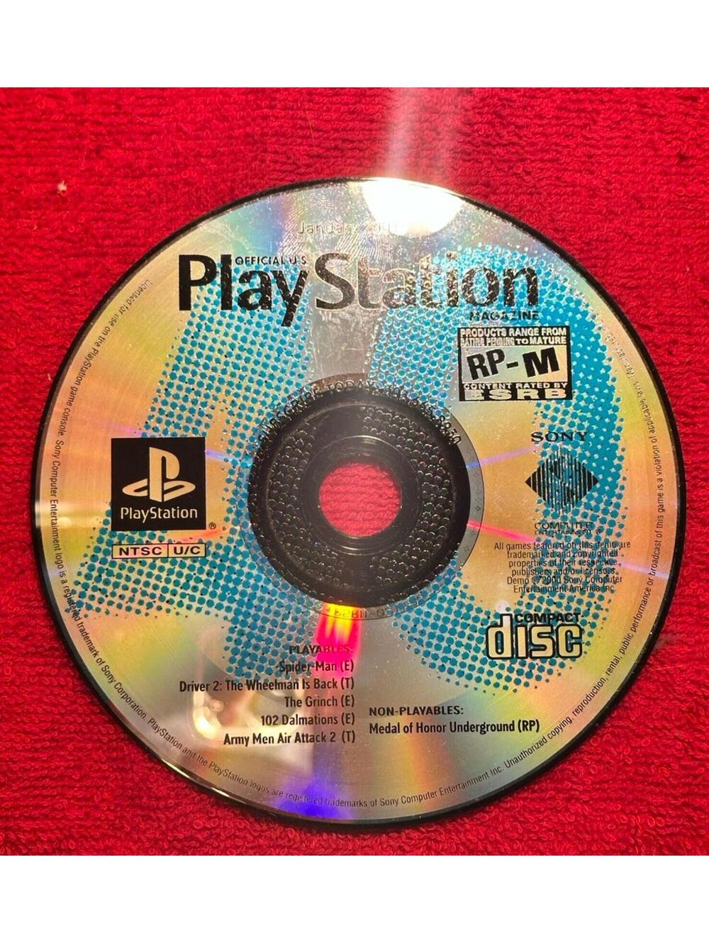 Official US Playstation Magazine Demo Disc Only PS1 January 2001 Issue 40 Works